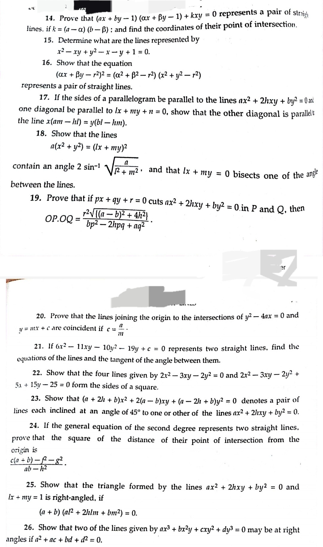 Solved 29. Prove That The Straight Lines Represented By The | Chegg.com