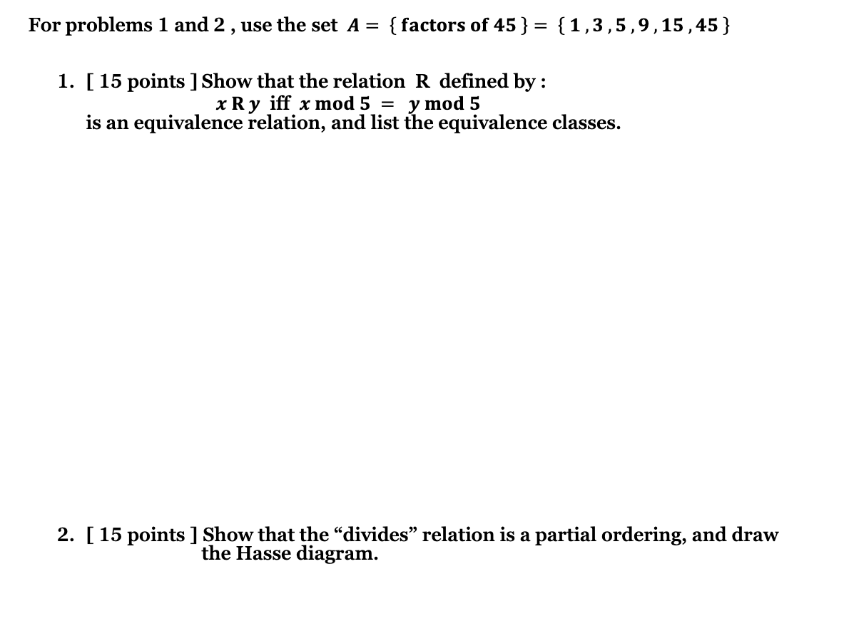 solved-for-problems-1-and-2-use-the-set-a-factors-of-45-chegg