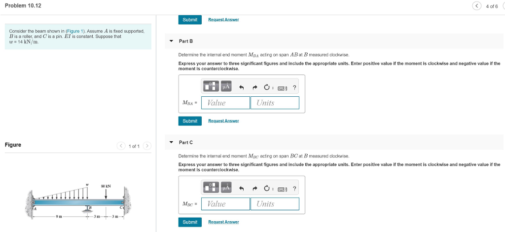 Solved Problem 10.12 4 of 6 Consider the beam shown in | Chegg.com