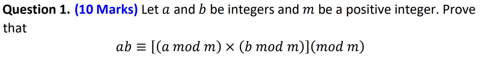 Solved Question 1. (10 Marks) Let 𝑎𝑎 And 𝑏𝑏 Be Integers | Chegg.com