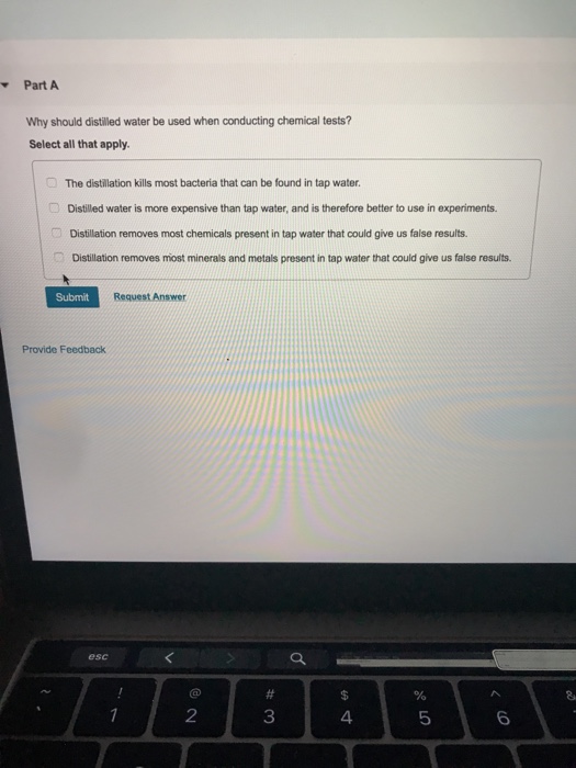 Solved Part A Why should distilled water be used when