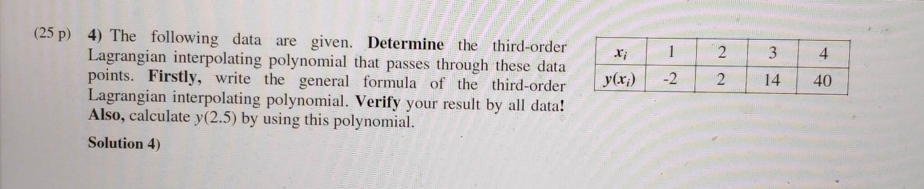 Solved The following data are given. Determine | Chegg.com