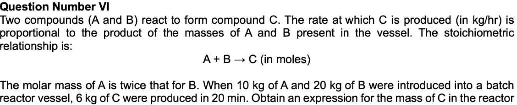 Solved Two Compounds ( A And B ) React To Form Compound C. | Chegg.com