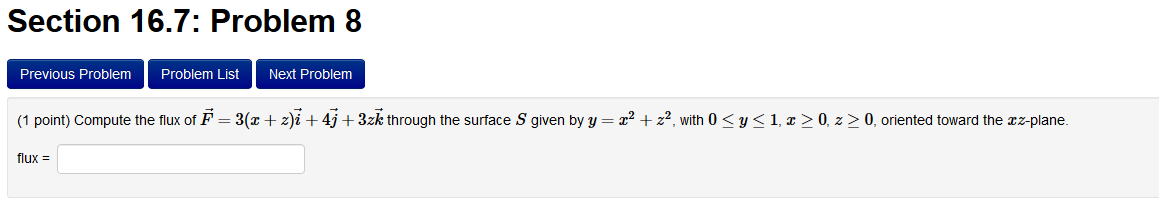 Solved Section 16.7: Problem 8 Previous Problem Problem List | Chegg.com