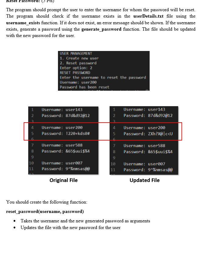 Solved Summary In this assignment you will create a user | Chegg.com