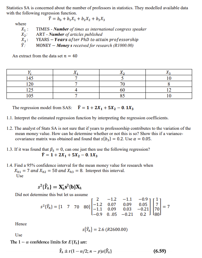Solved Statistics SA is concerned about the number of | Chegg.com