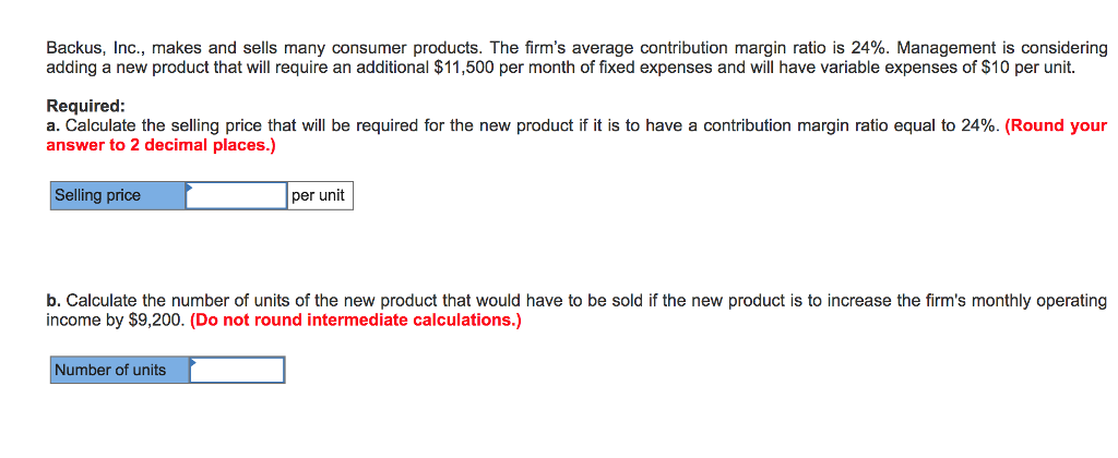 Solved Calculate The Missing Amounts For Each Of The | Chegg.com