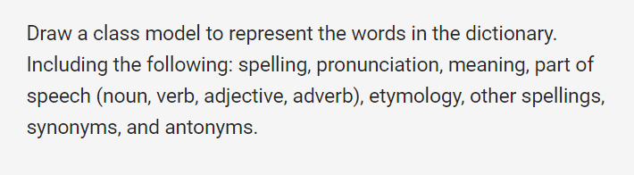 Solved Draw a class model to represent the words in the | Chegg.com