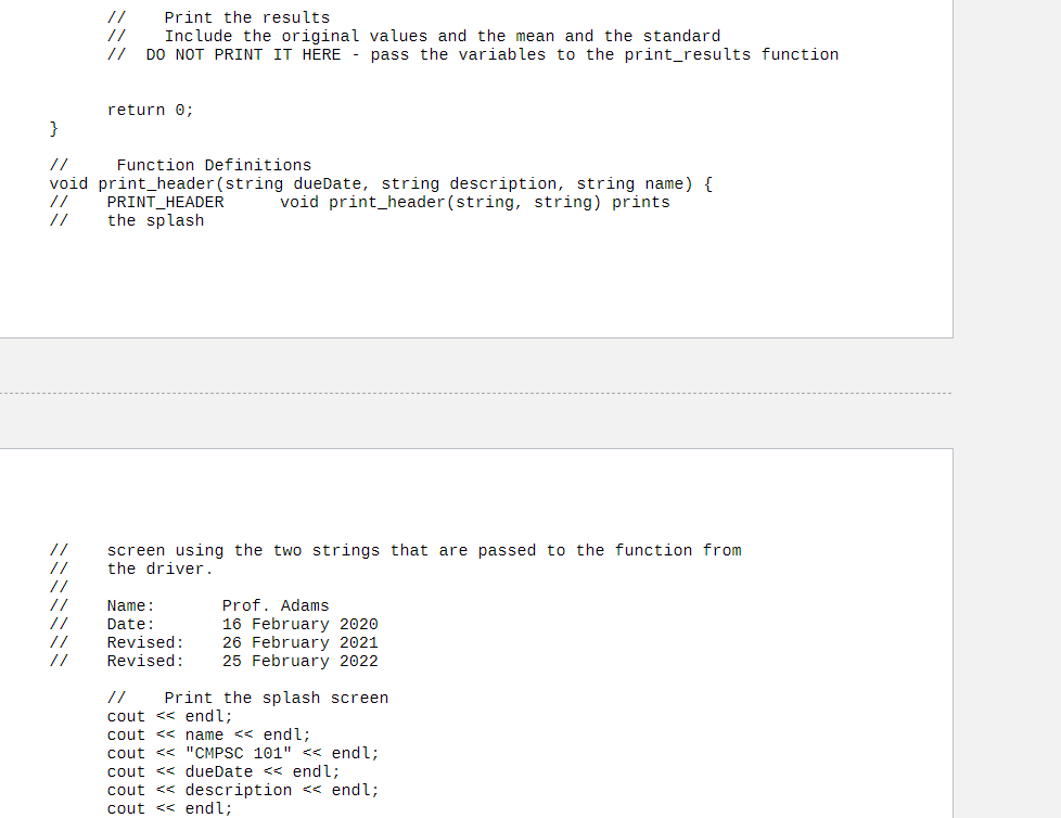 Solved + In n Project Write a program that calculates mean | Chegg.com