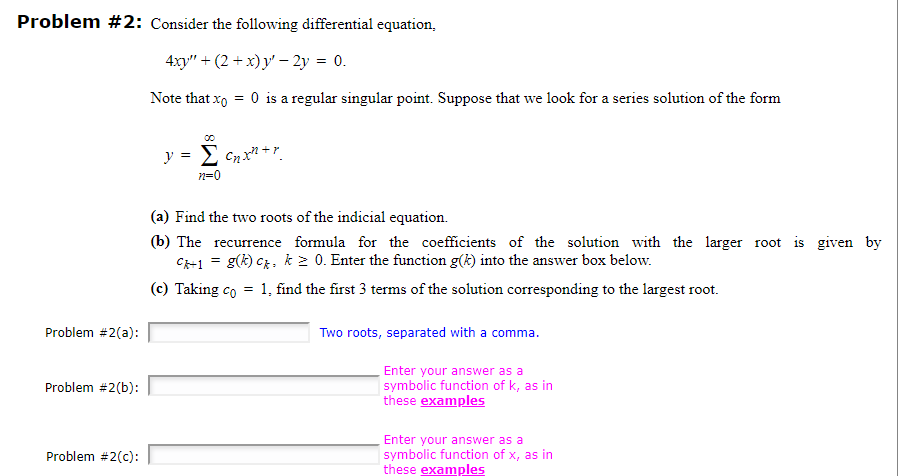 Solved Problem 2 Consider The Following Differential Eq Chegg Com