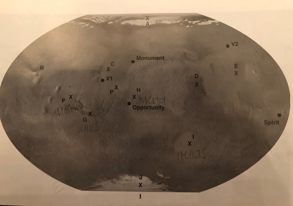 Solved QUESTIONS 1. Image 1 is a global map of Mars based