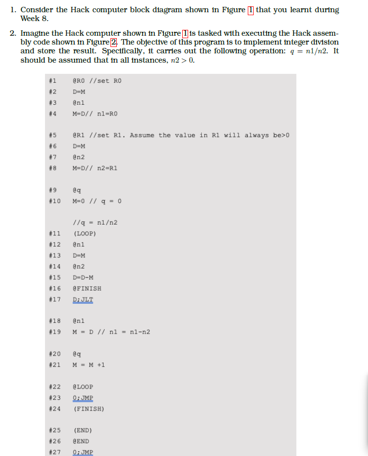 Overview The Hack computer implements the stored | Chegg.com