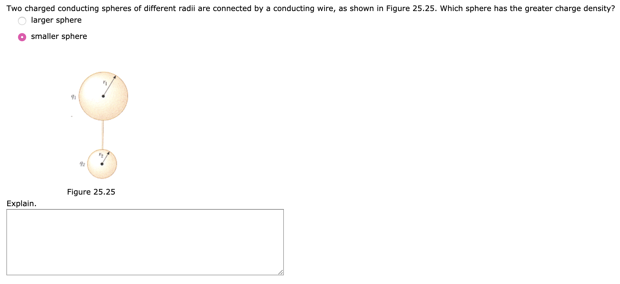 Solved Two Charged Conducting Spheres Of Different Radii Are | Chegg.com