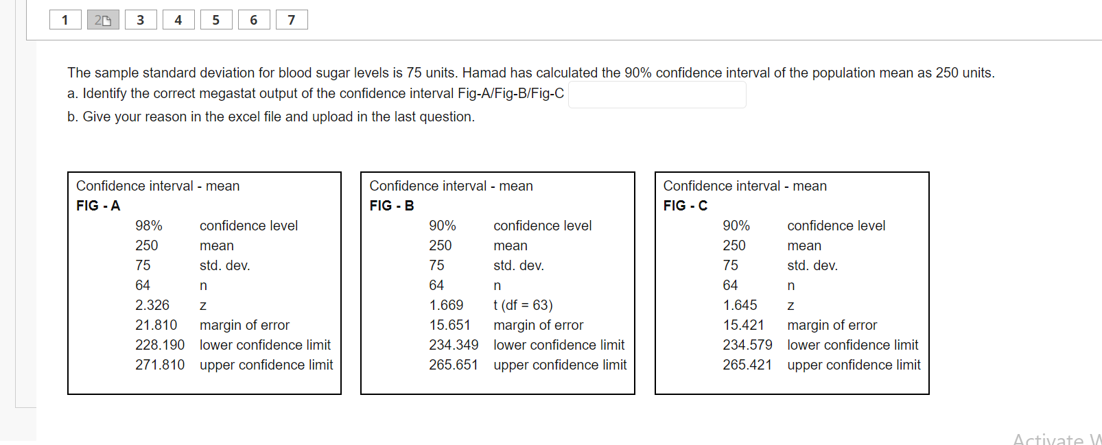 The sample standard deviation for blood sugar levels