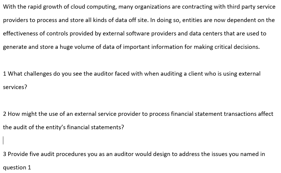 With The Rapid Growth Of Cloud Computing Many Org Chegg Com