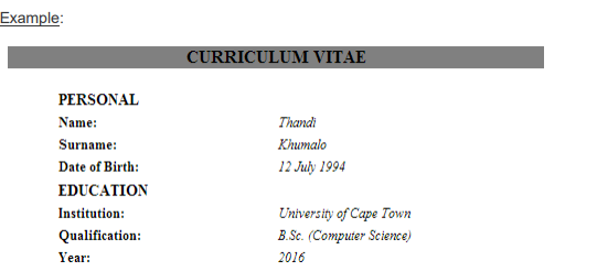 Solved Create a HTML page for your basic curriculum vitae | Chegg.com