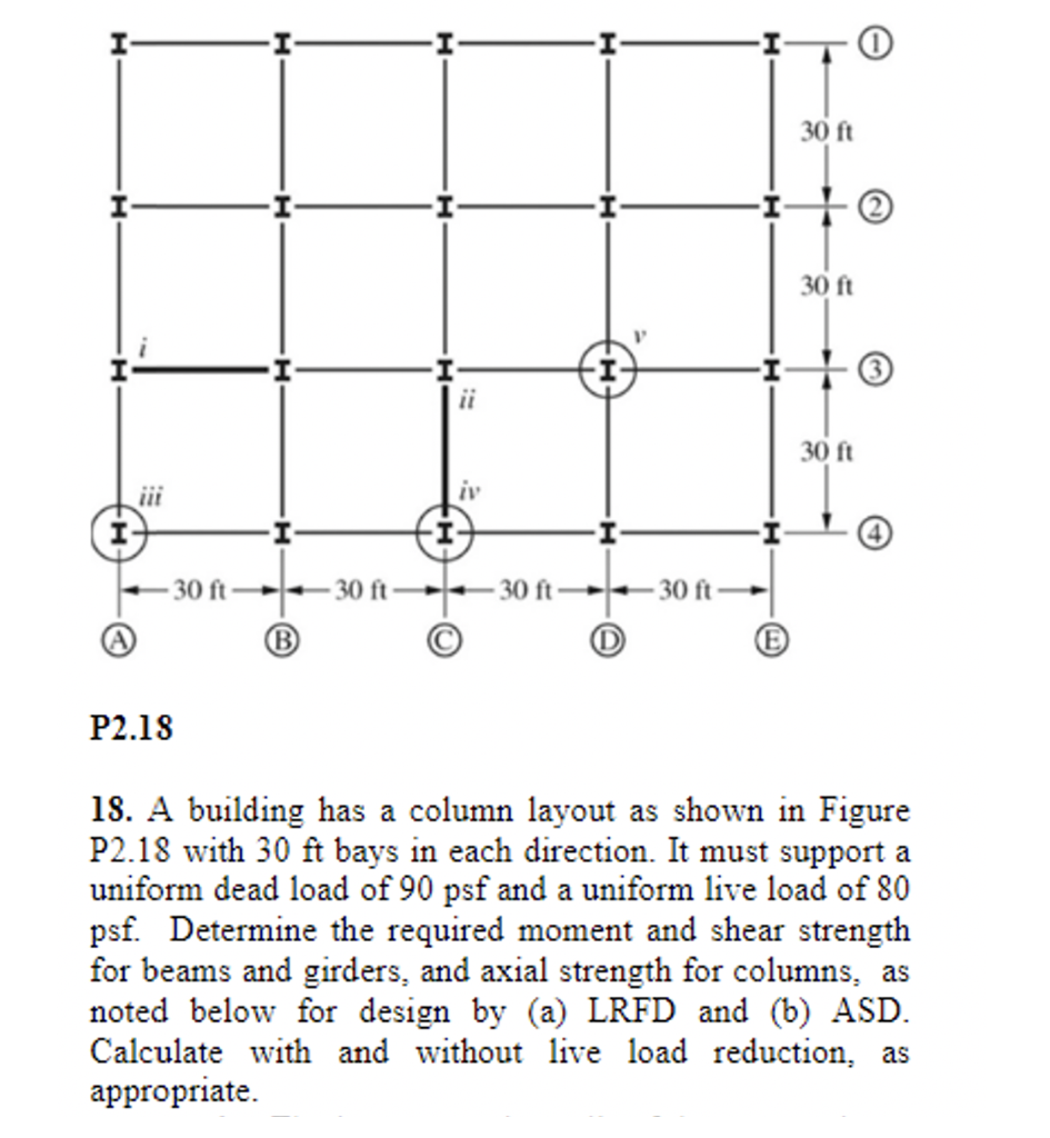 Solved P2 18 18 A Building Has A Column Layout As Shown In Chegg