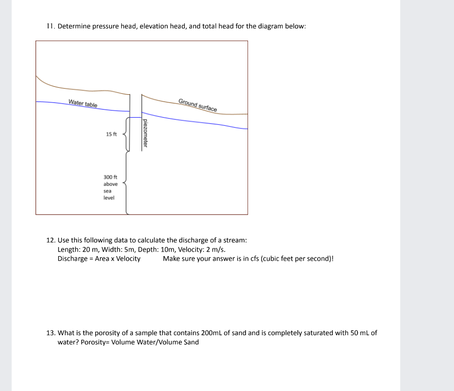 solved-11-determine-pressure-head-elevation-head-and-chegg