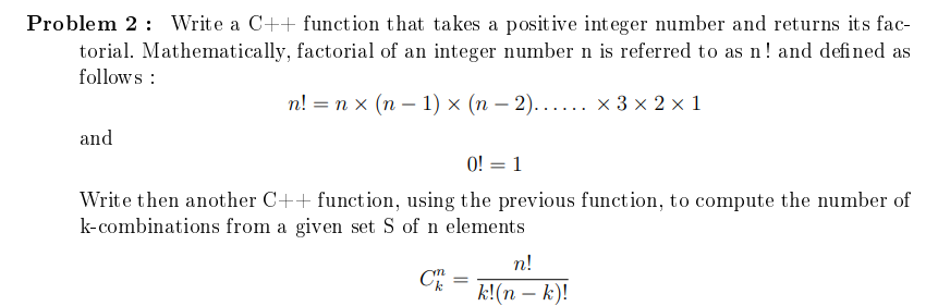 Solved Problem 2: Write a C++ function that takes a positive | Chegg.com
