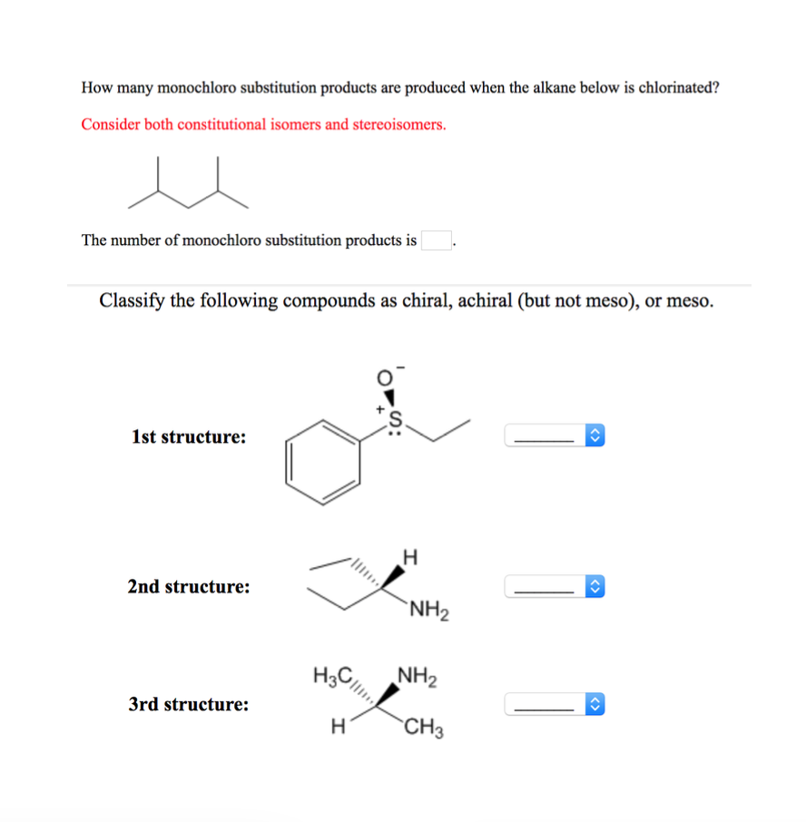 Solved How many monochloro substitution products are