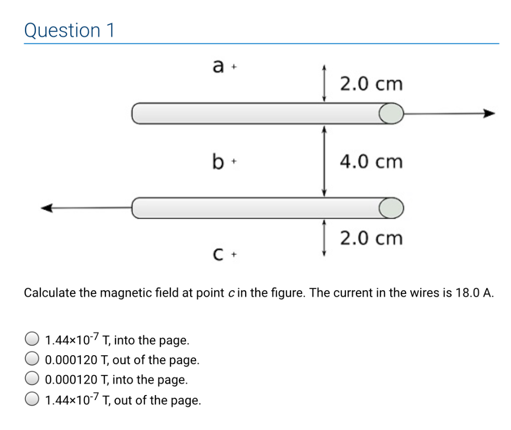 Solved Calculate the magnetic field at point c in the | Chegg.com