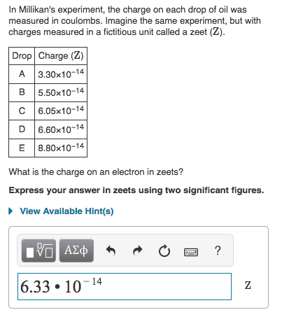 Solved In Millikan's experiment, the charge on each drop of | Chegg.com