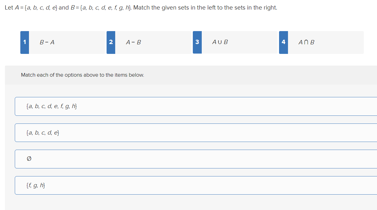 Solved Let A = {a, B, C, D, E) And B = {a, B, C, D, E, F, G, | Chegg.com