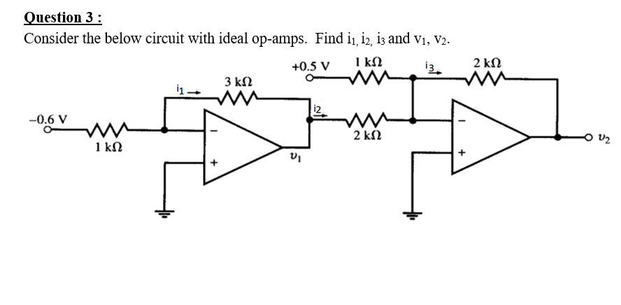 Solved Consider the below circuit with ideal op-amps. Find | Chegg.com