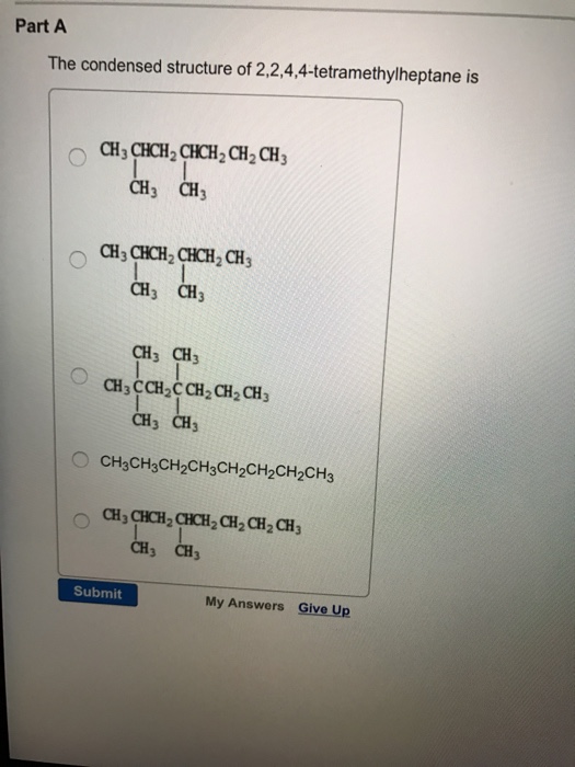 solved-part-a-the-condensed-structure-of-chegg
