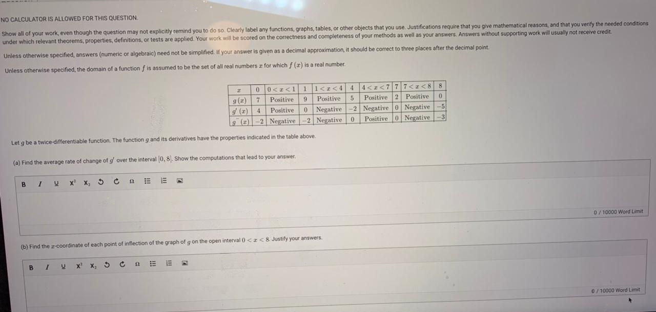 Solved Question 2 NO CALCULATOR IS ALLOWED FOR THIS QUESTION | Chegg.com