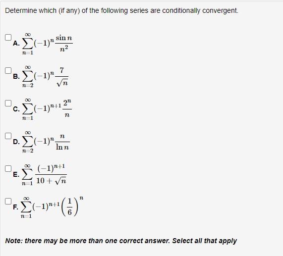 Solved Determine which (if any) of the following series are | Chegg.com