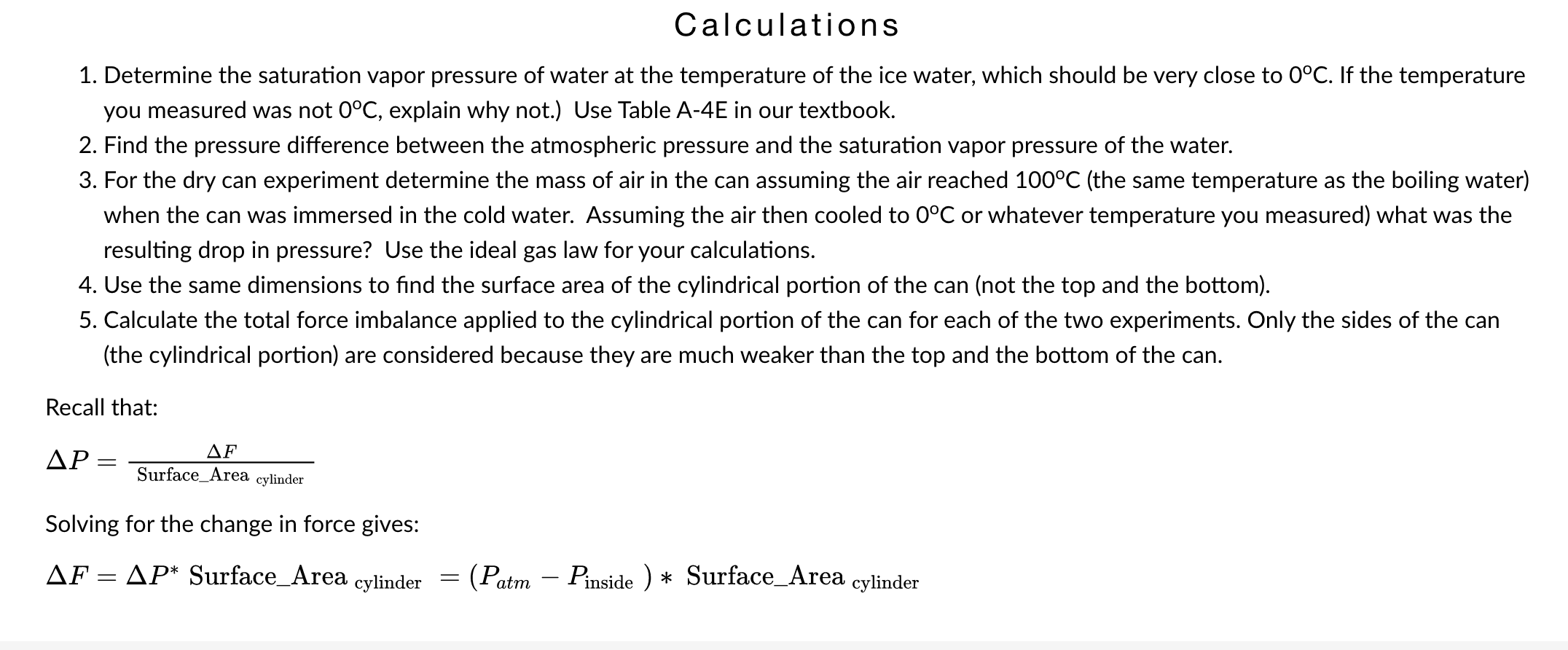 This is for the can crushing experiment. How do I