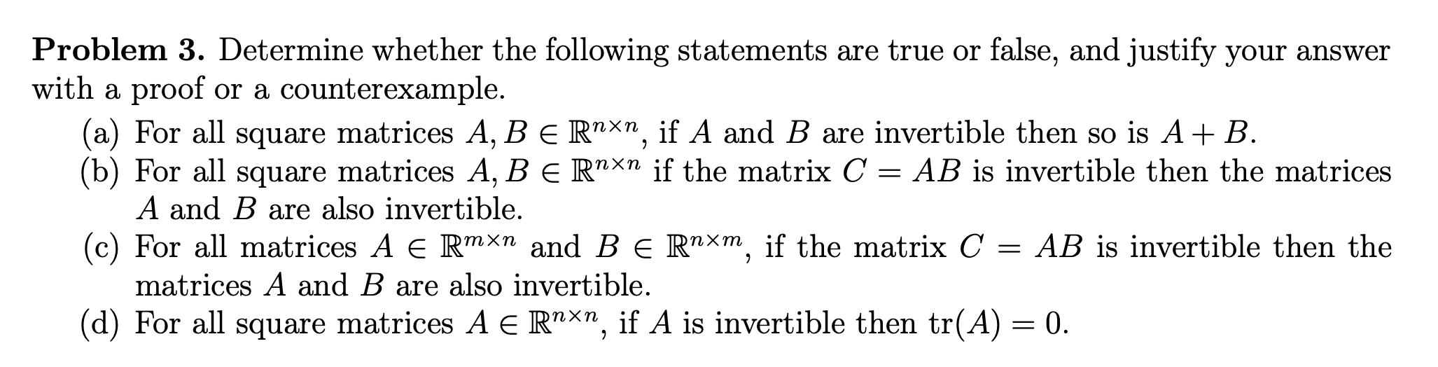 Solved Problem 3. Determine Whether The Following Statements | Chegg.com