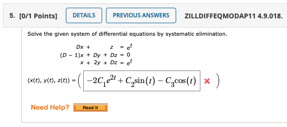 Solved 5. [0/1 Points] DETAILS PREVIOUS ANSWERS | Chegg.com