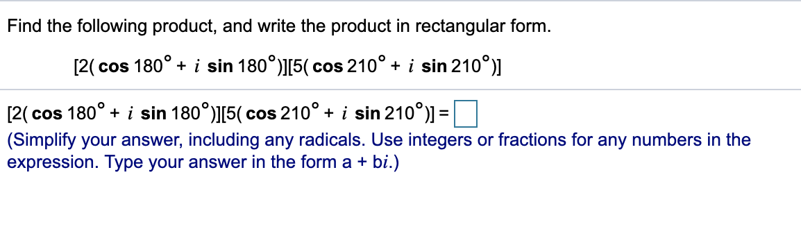 Solved Find the following product, and write the product in | Chegg.com