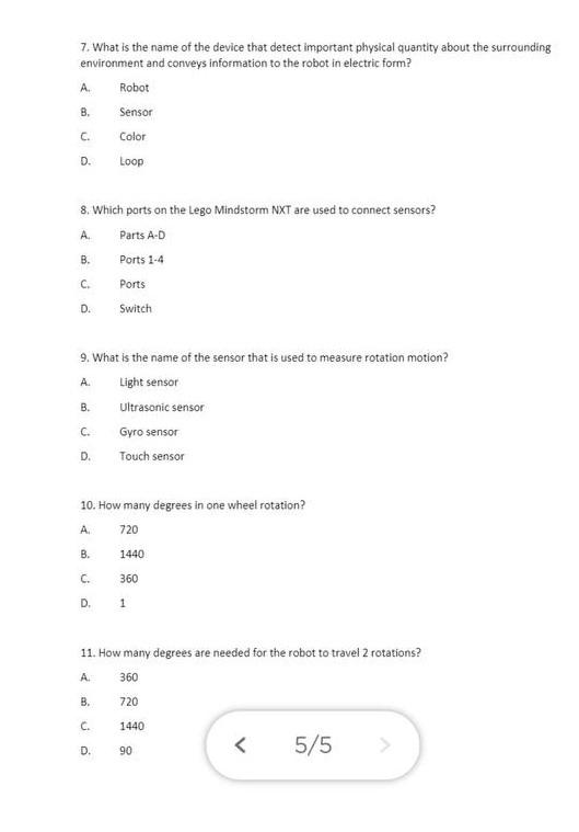 Solved 7. What is the name of the device that detect | Chegg.com