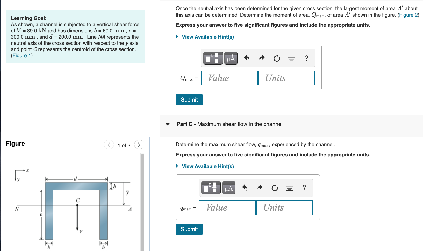 Solved Part A - Location Of The Neutral Axis Learning Goal: | Chegg.com