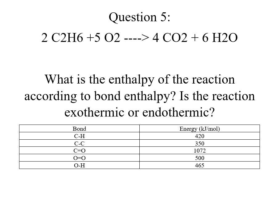 Solved Question 5 2 C2H6 5 02 4CO2 6 H2O What is Chegg