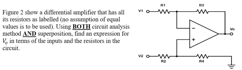 Solved Figure 2 show a differential amplifier that has all | Chegg.com