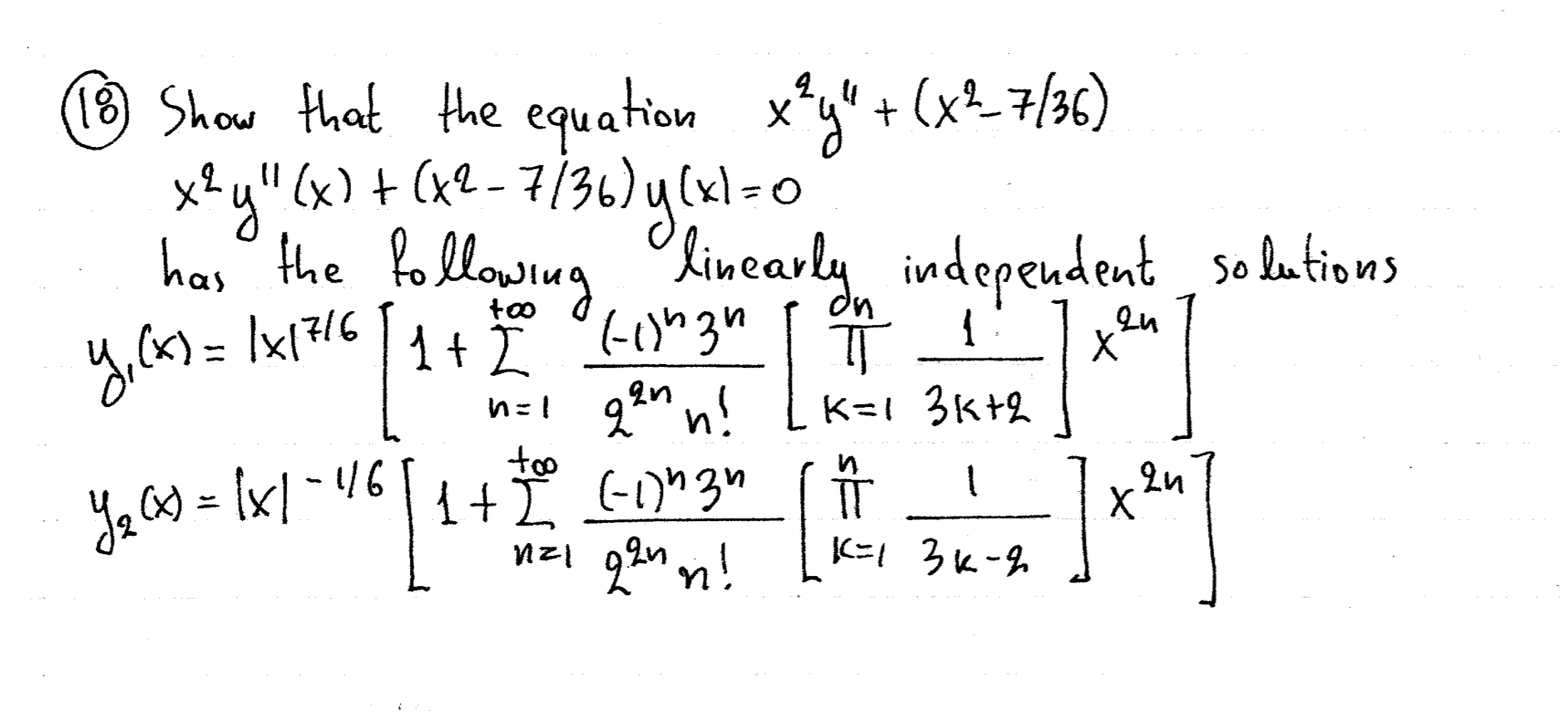 Solved ) 18 Show that the equation xy