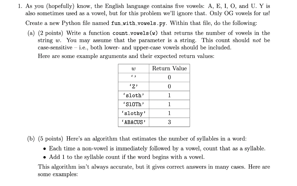 Solved As you (hopefully) know, the English language | Chegg.com