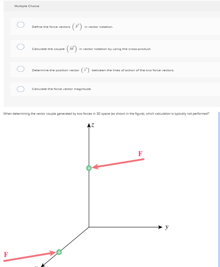Solved When determining the vector couple generated by two | Chegg.com