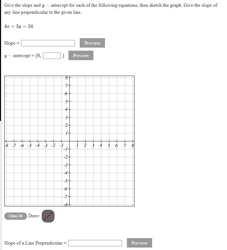 Solved Give the slope and y - intercept for each of the | Chegg.com