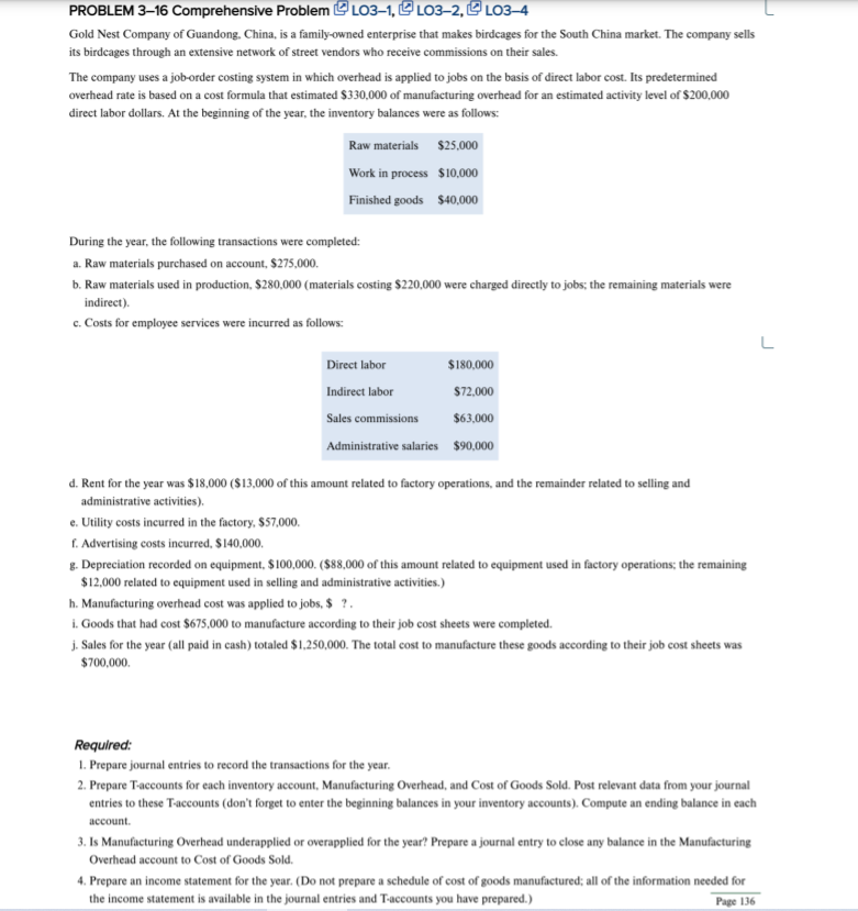 Solved Problem 3–16 Comprehensive Problem L03-1, L03-2, 