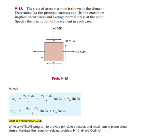 The state of stress on a element in plane stress is shown as in the  figure.What is the value of σ if the values of the principal stresses are  164 N/mm2 and