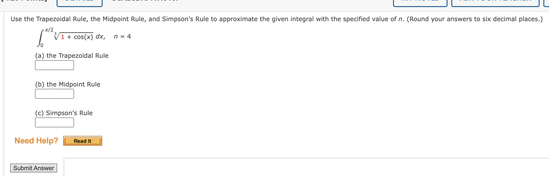 Solved Use The Trapezoidal Rule, The Midpoint Rule, And | Chegg.com