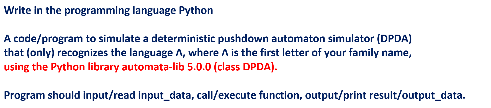 Write in the programming language Python A | Chegg.com