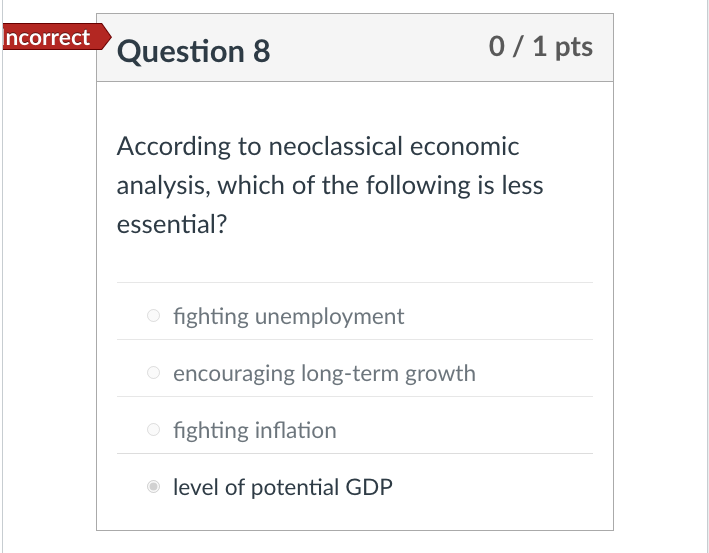 Solved Incorrect Question 8 0 / 1 pts According to | Chegg.com