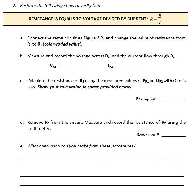 Solved OHM'S LAW RELATIONSHIP EXPERIMENT NO.3 OBJECTIVES