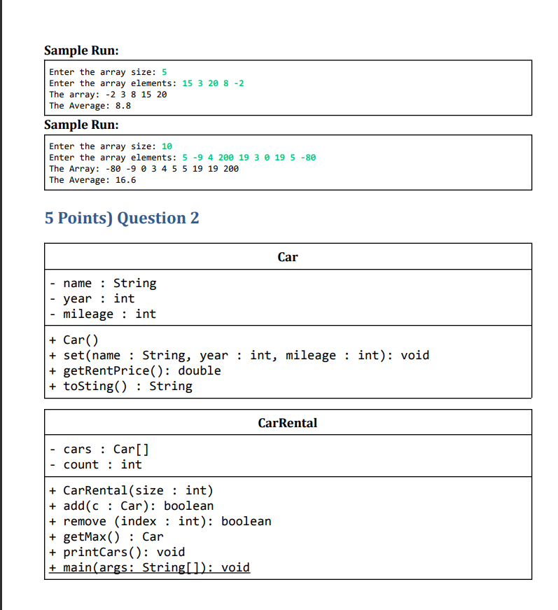 Solved 5 Points) Question 1 Write the class ArrayOps with | Chegg.com